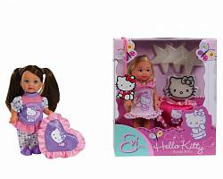 Набор кукла с аксессуарами из серии «Еви Hello Kitty» - пижамная вечеринка, 2 вида (Simba, 5732787) - миниатюра
